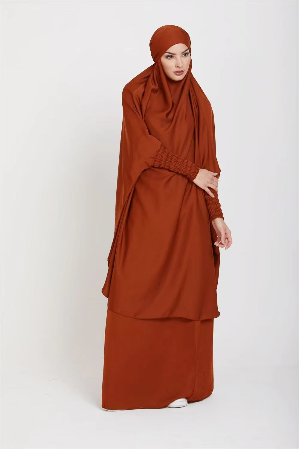 Muslim modest afghani burkha muslim abayas fashionable khimar hijab pocket printed abaya dress