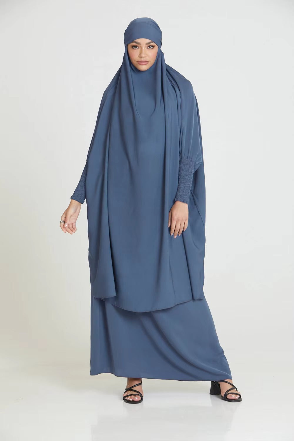 Muslim modest afghani burkha muslim abayas fashionable khimar hijab pocket printed abaya dress