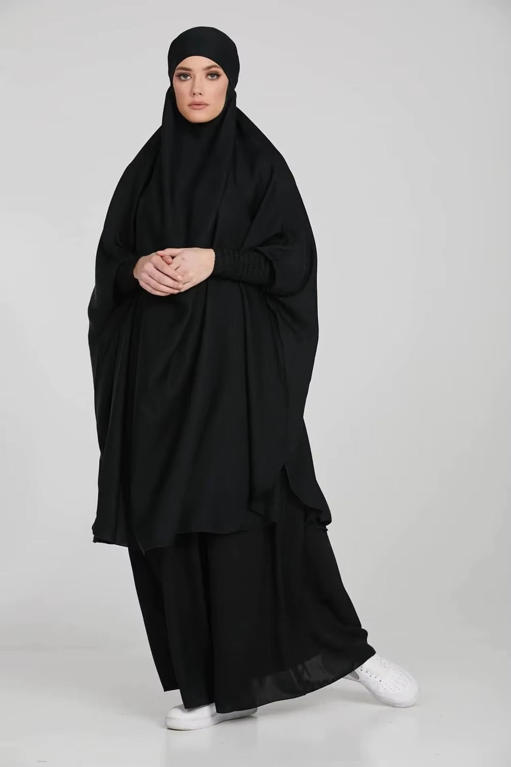 Muslim modest afghani burkha muslim abayas fashionable khimar hijab pocket printed abaya dress