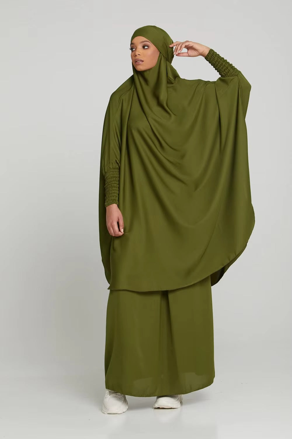 Muslim modest afghani burkha muslim abayas fashionable khimar hijab pocket printed abaya dress