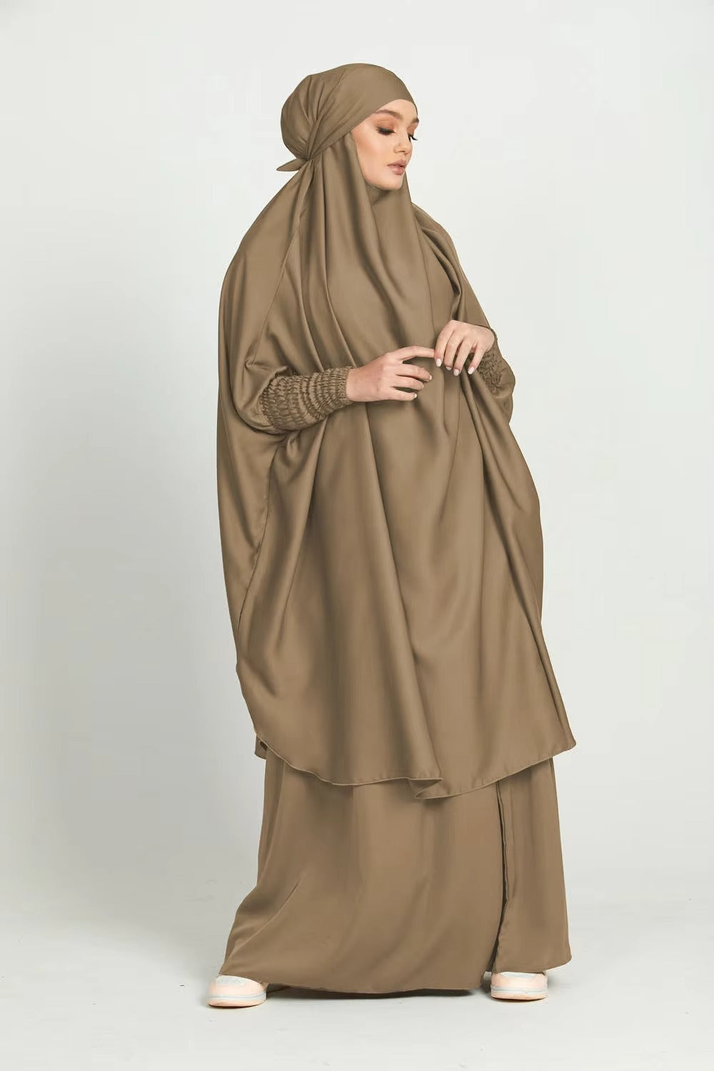 Muslim modest afghani burkha muslim abayas fashionable khimar hijab pocket printed abaya dress