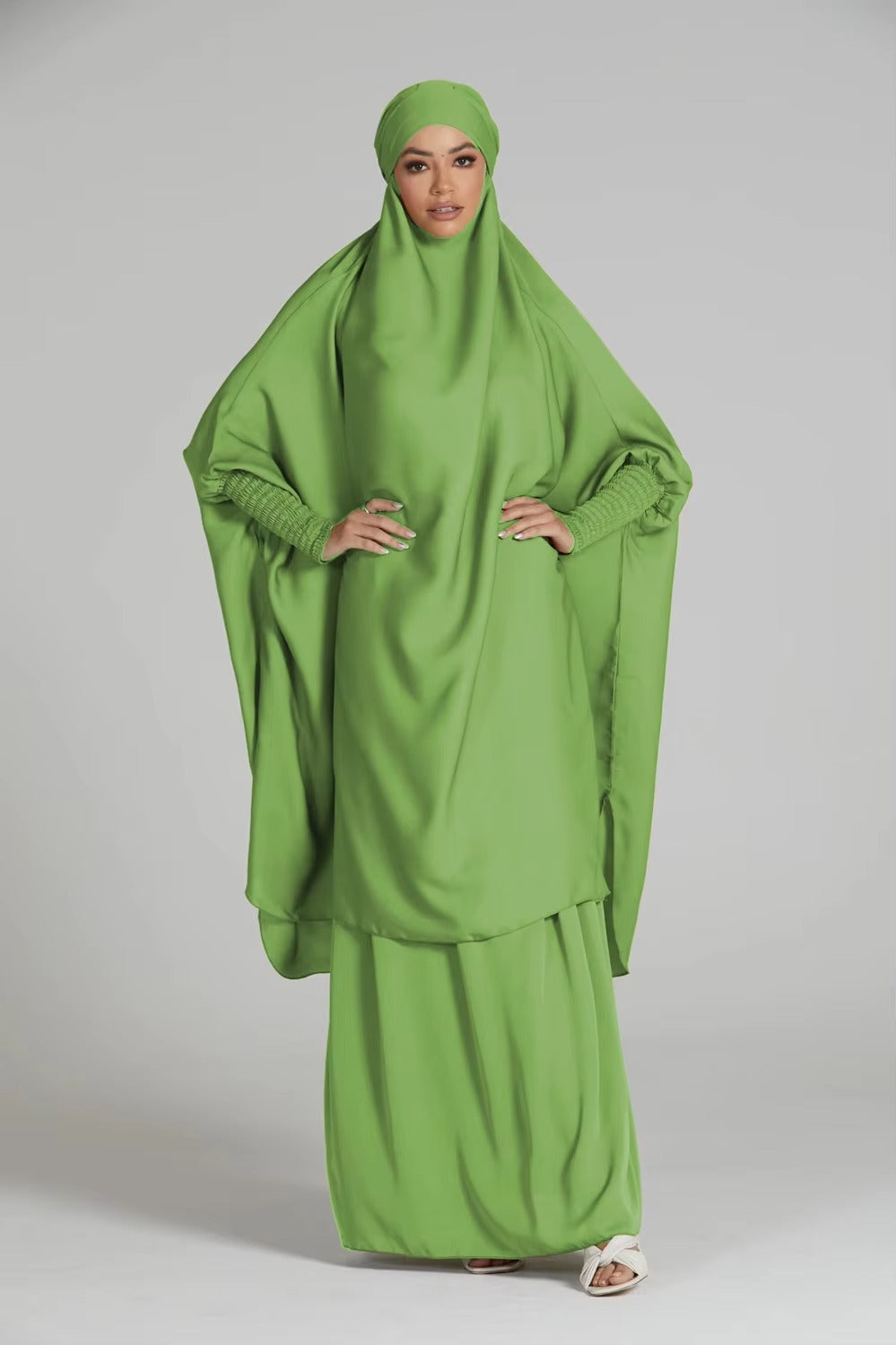 Muslim modest afghani burkha muslim abayas fashionable khimar hijab pocket printed abaya dress