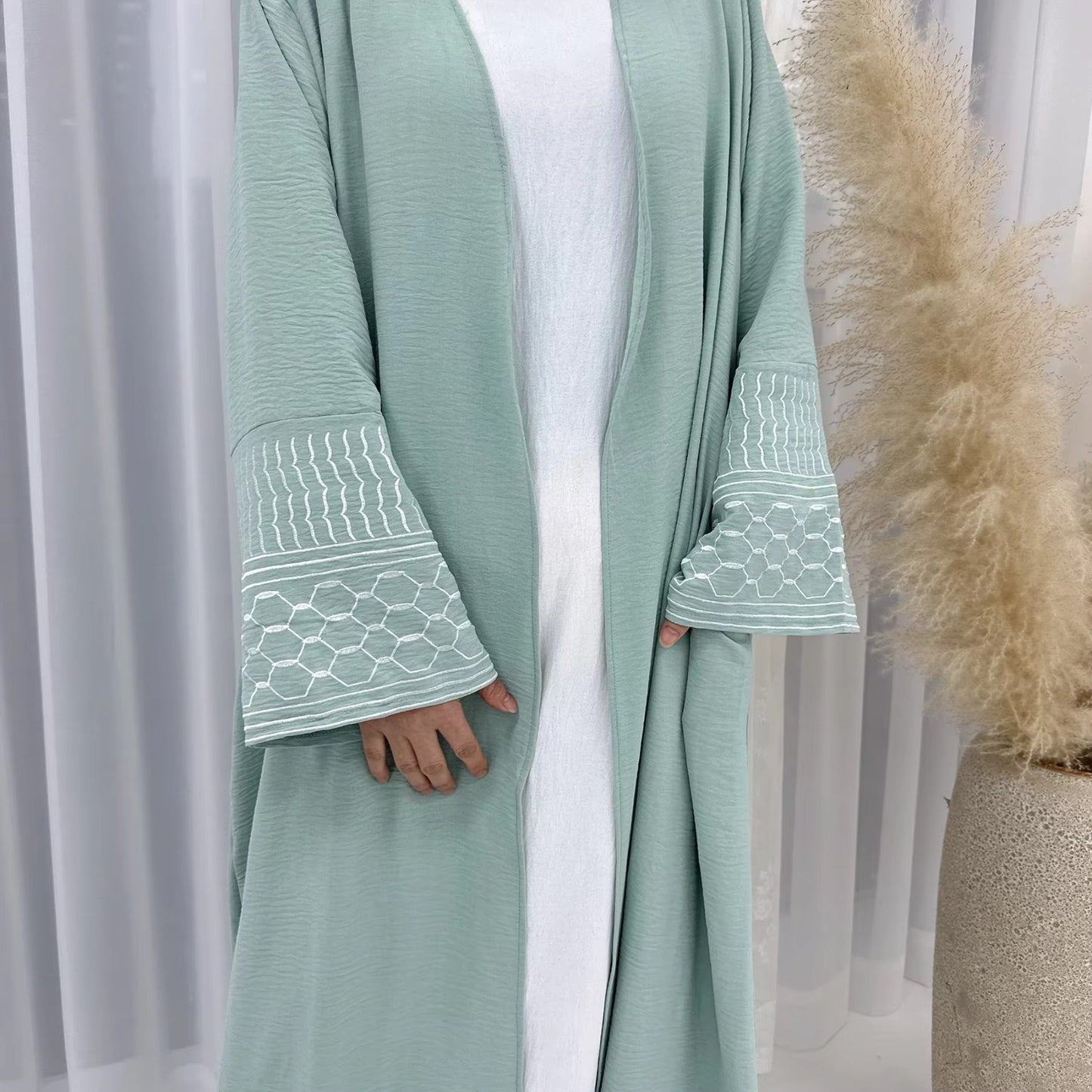 Eid Kimono Ramadan Open Muslim Abaya Women Dubai Islam Palestine Abayas For Women Kaftan 2025 Modest Dress Islamic Clothing