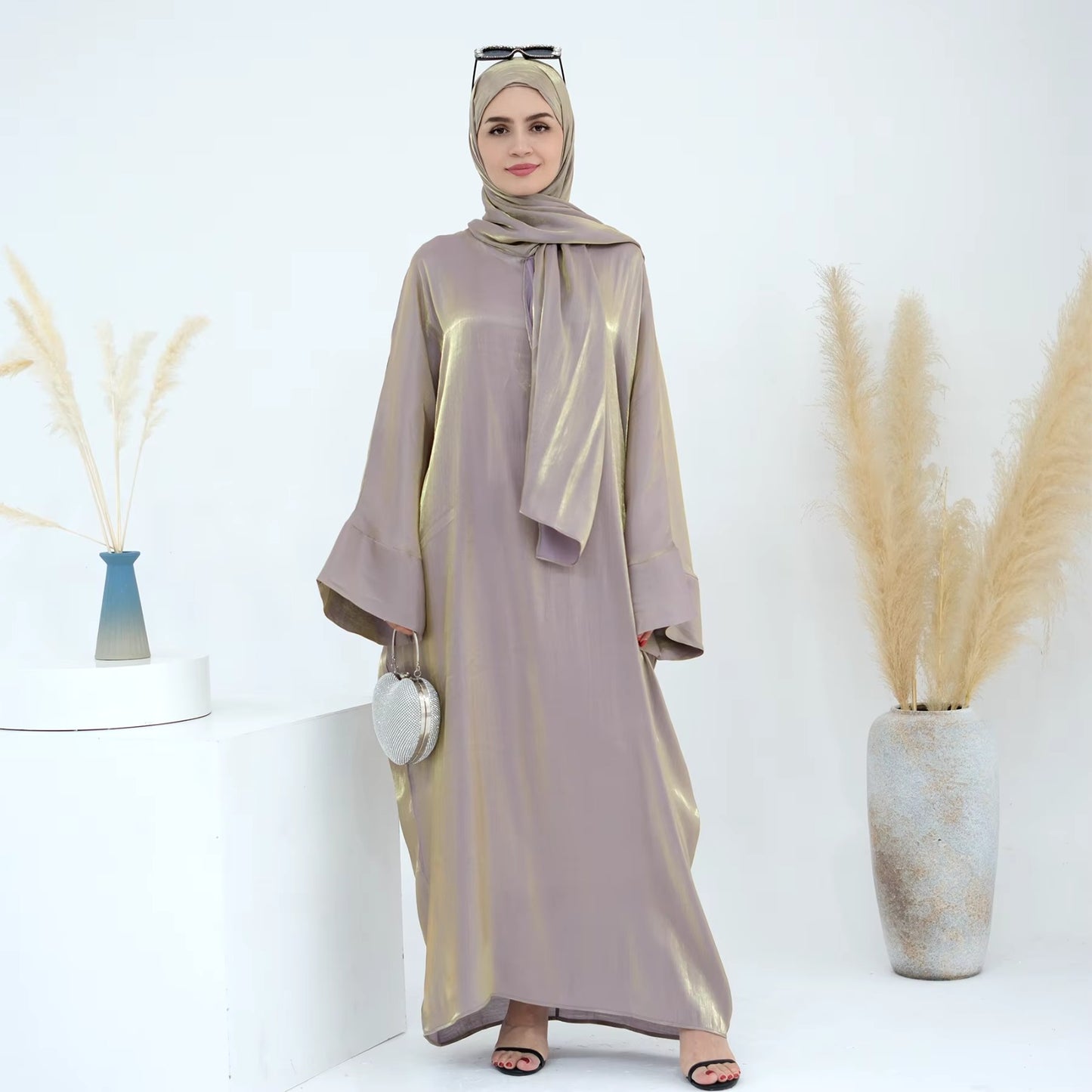 Middle East Elegant Muslim Modest Dress for Women Arab Hijab Abaya Dubai Luxury Islamic Clothing Kebaya Kaftan Turkey Abaya