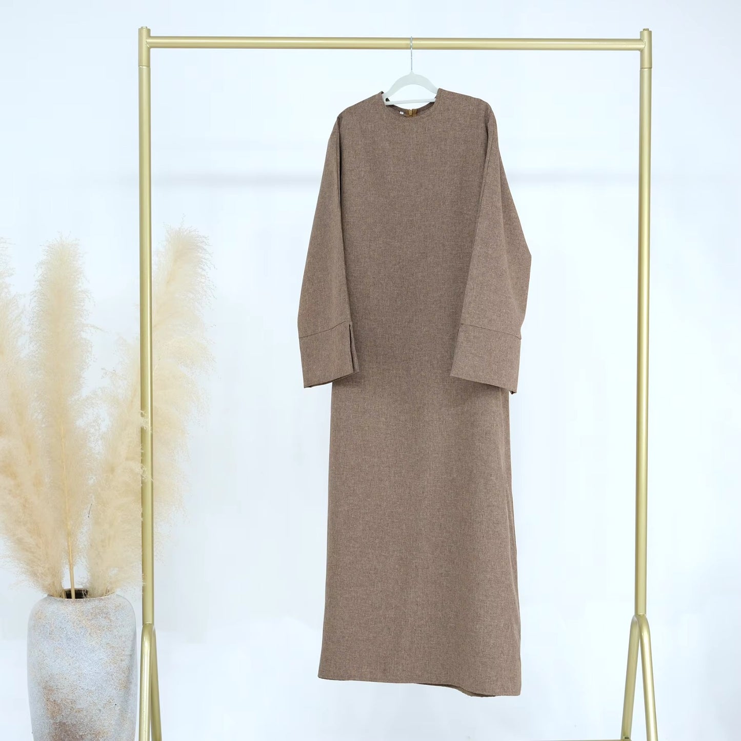 Casual Linen Abaya Solid Color Fancy Girl Abaya Winter Abaya Dress Muslim Kebaya Kaftan Turkey Eid 2025 Dress Islamic Clothing
