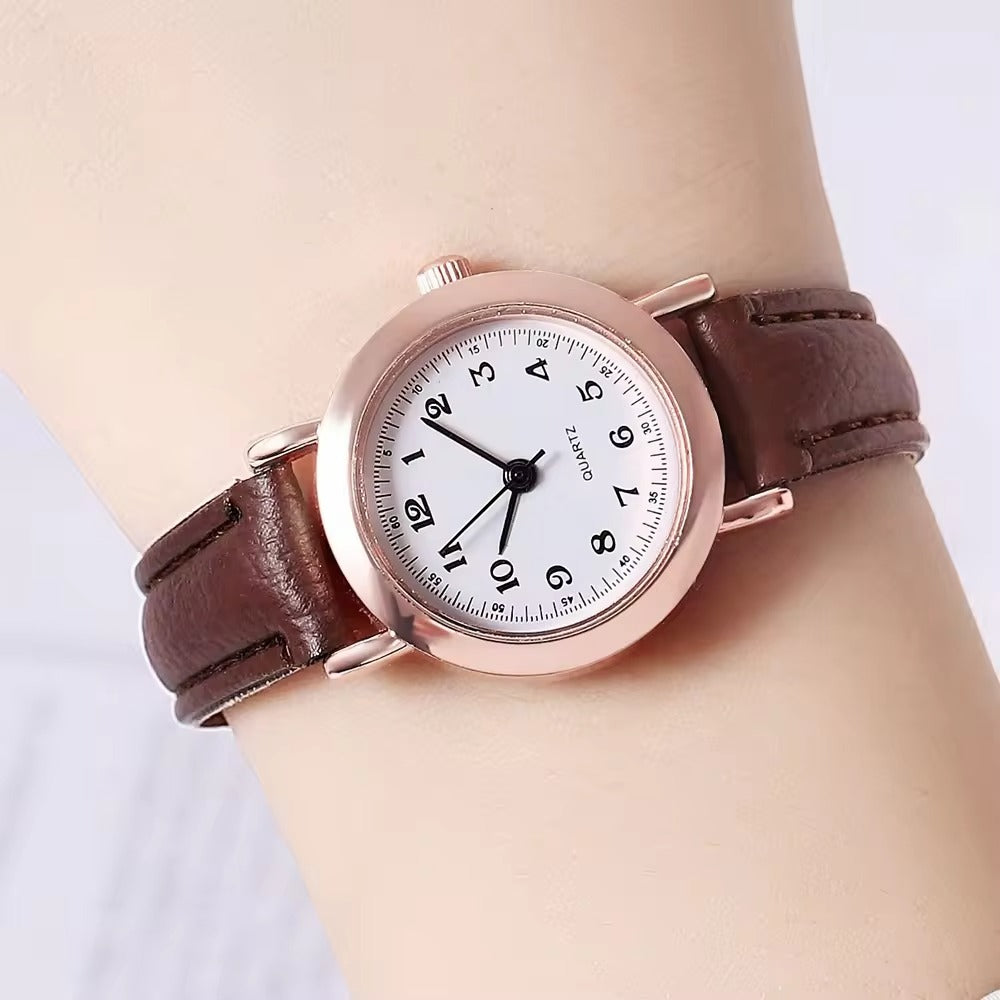 Cross border Watch Female Students Simple and Cute Junior High School Retro Art Fine Strap Small dial Quartz