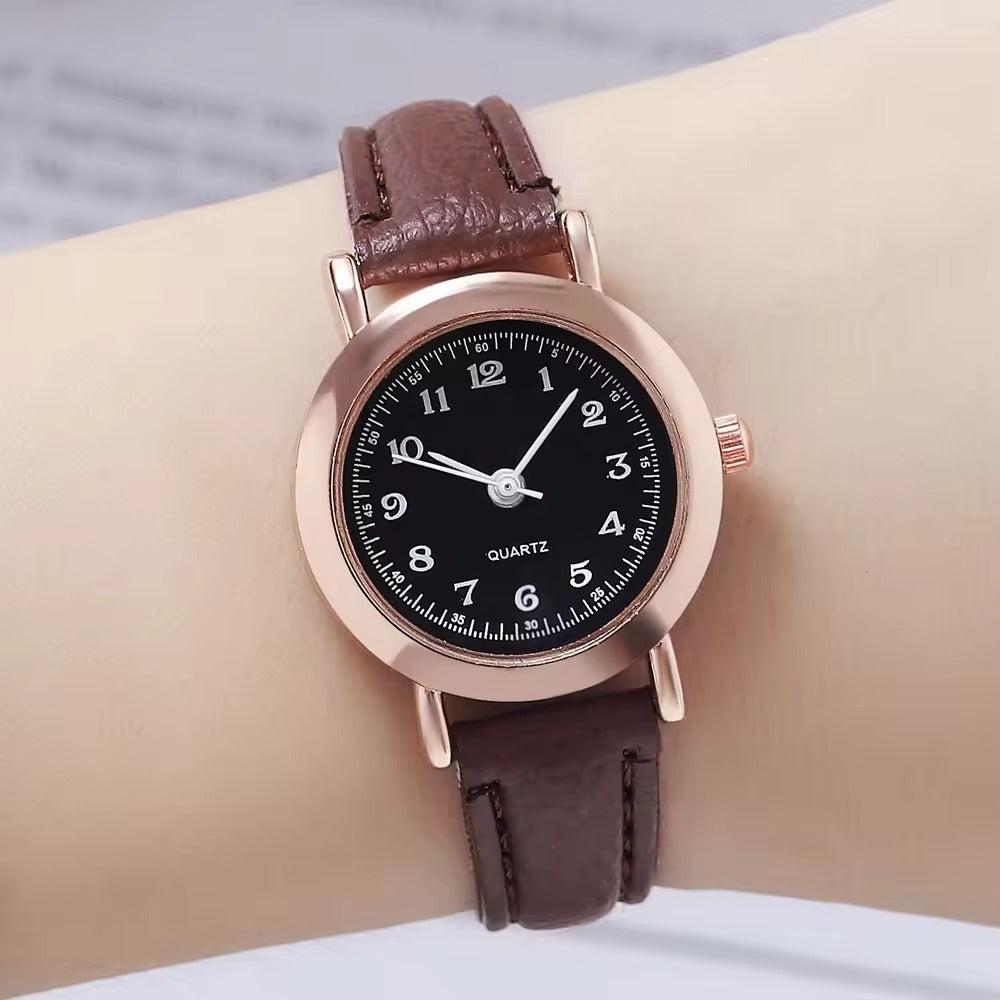 Cross border Watch Female Students Simple and Cute Junior High School Retro Art Fine Strap Small dial Quartz