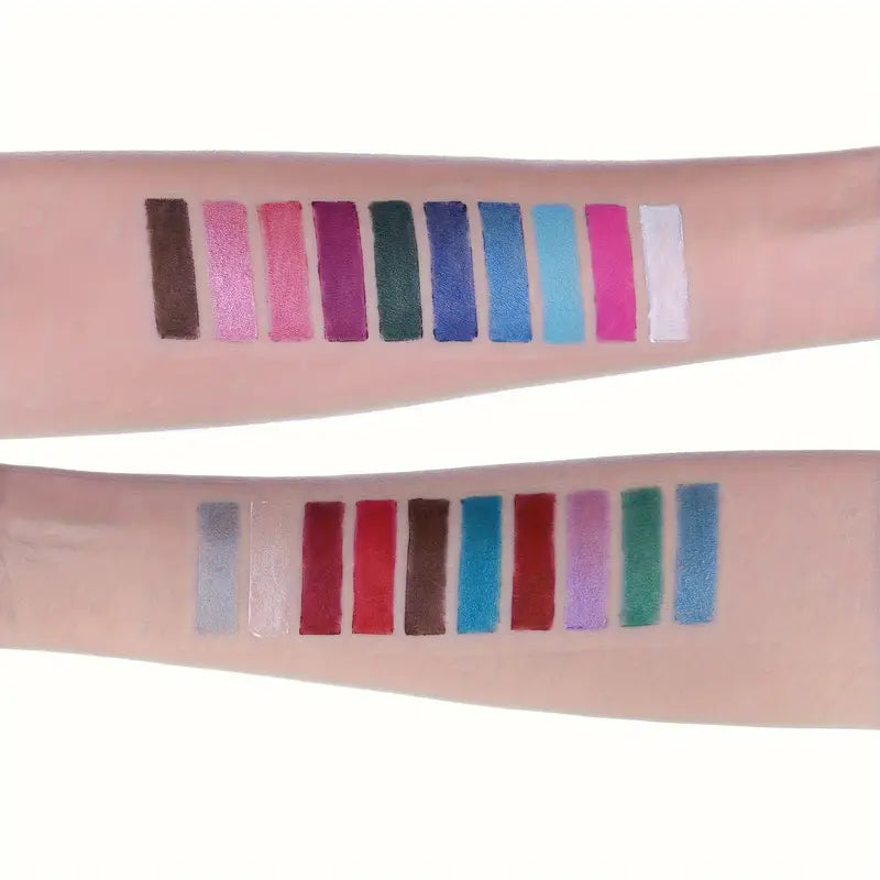 Eyeliner Set with Shimmering Colors 12-Piece Set of Waterproof Eyeliner Pens Includes Eyeshadow, Eyeliner, and Highlighter in a Mix of Colors