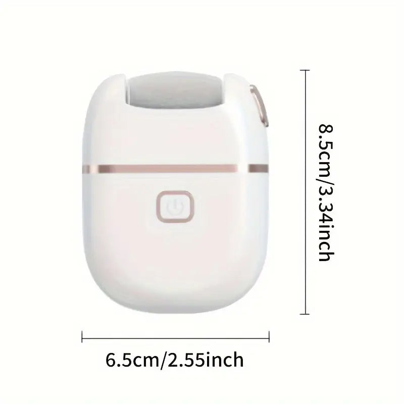 Smooth and Polish Your Feet with USB Rechargeable Electric Foot File - Portable & Easy-to-Use with 3 Interchangeable Heads for Smooth Feet, Thick Faux Leather Polishing, and Cracked Skin Care, Grinder, Grinding Heads