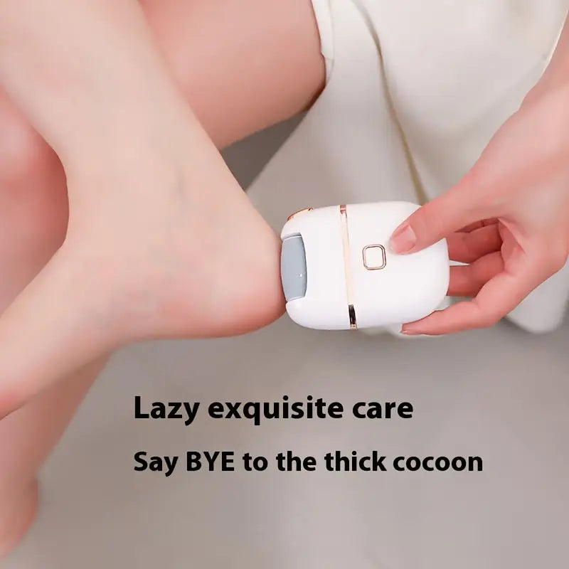 Smooth and Polish Your Feet with USB Rechargeable Electric Foot File - Portable & Easy-to-Use with 3 Interchangeable Heads for Smooth Feet, Thick Faux Leather Polishing, and Cracked Skin Care, Grinder, Grinding Heads