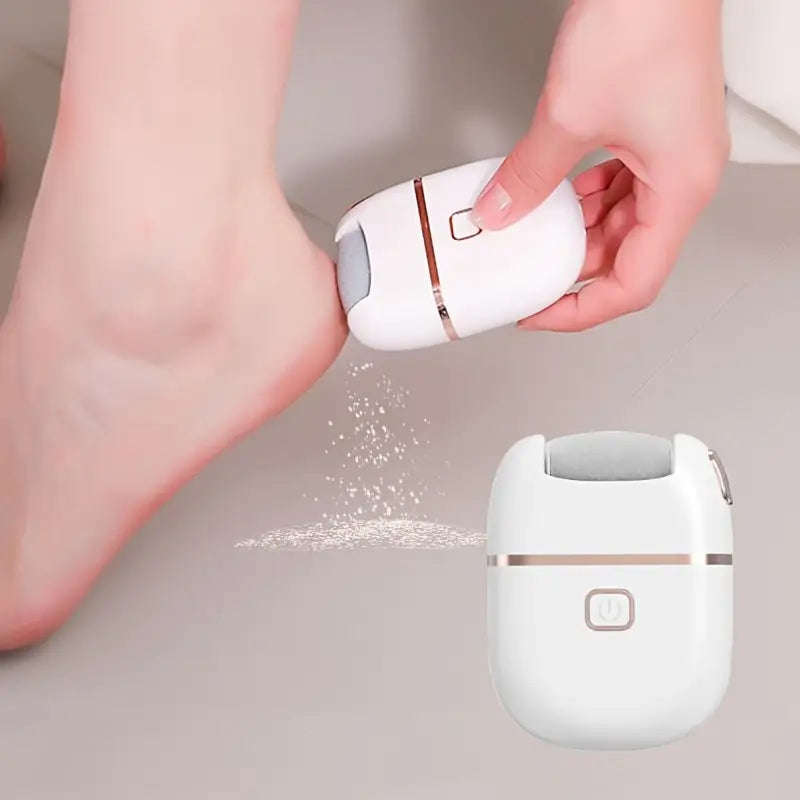 Smooth and Polish Your Feet with USB Rechargeable Electric Foot File - Portable & Easy-to-Use with 3 Interchangeable Heads for Smooth Feet, Thick Faux Leather Polishing, and Cracked Skin Care, Grinder, Grinding Heads
