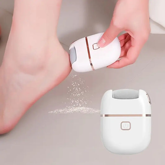 Smooth and Polish Your Feet with USB Rechargeable Electric Foot File - Portable & Easy-to-Use with 3 Interchangeable Heads for Smooth Feet, Thick Faux Leather Polishing, and Cracked Skin Care, Grinder, Grinding Heads