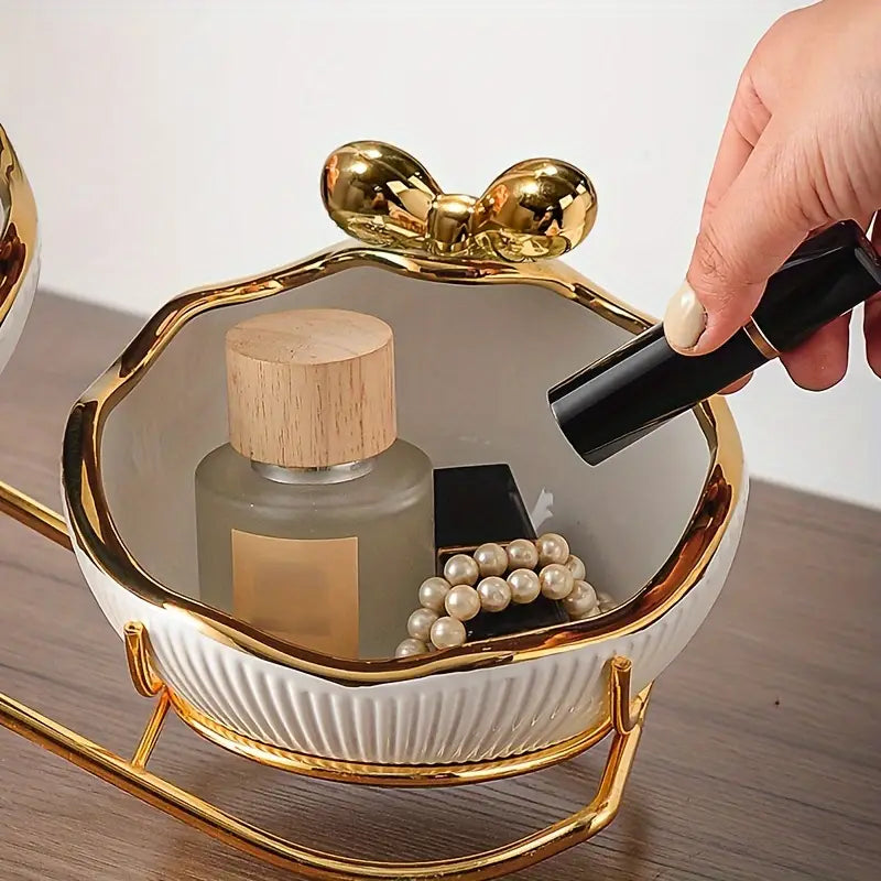 Multipurpose Ceramic Storage Organizer for Entryway and Living Room
