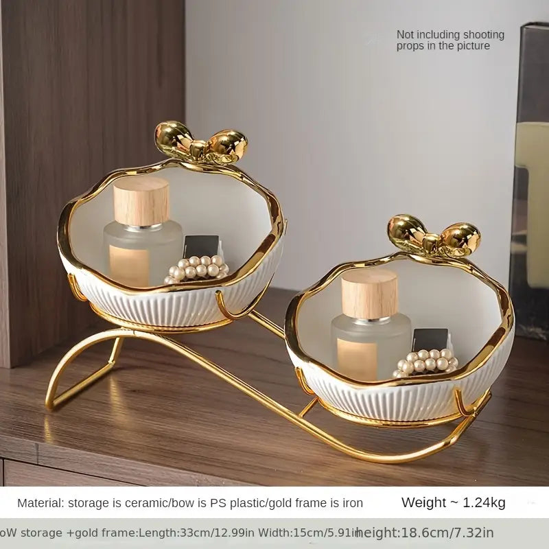 Multipurpose Ceramic Storage Organizer for Entryway and Living Room