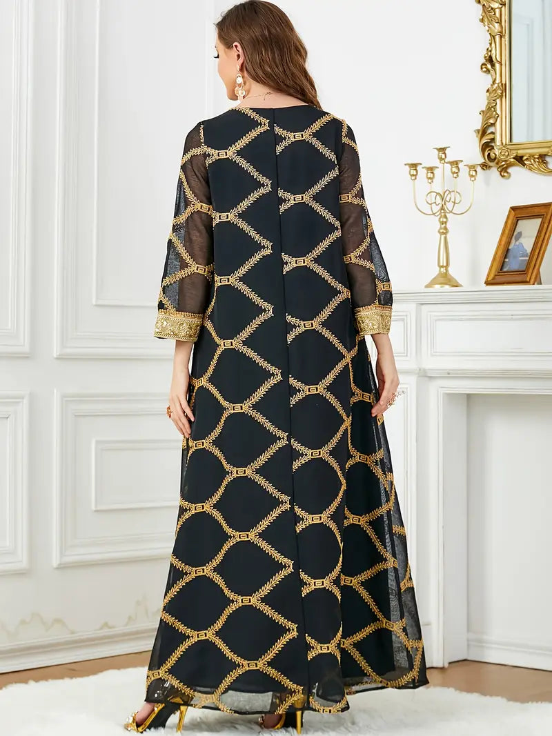 Versatile Polyester Maxi Dress: Ideal for Casual and Festive Occasions