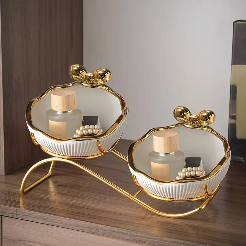 Multipurpose Ceramic Storage Organizer for Entryway and Living Room