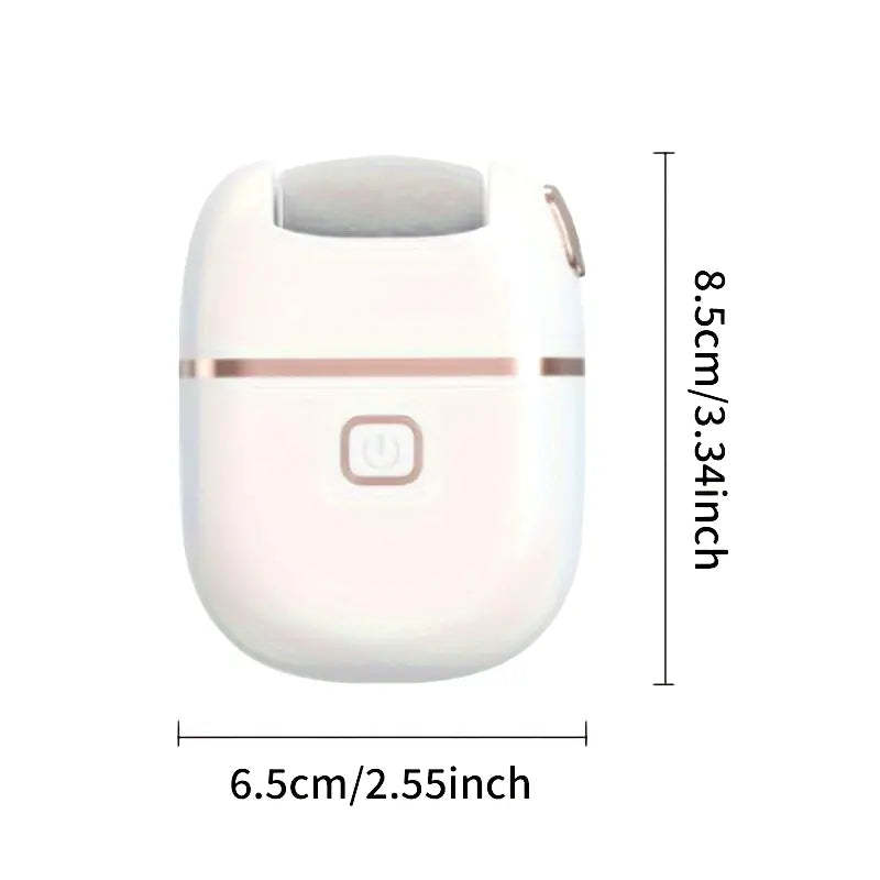 Smooth and Polish Your Feet with USB Rechargeable Electric Foot File - Portable & Easy-to-Use with 3 Interchangeable Heads for Smooth Feet, Thick Faux Leather Polishing, and Cracked Skin Care, Grinder, Grinding Heads