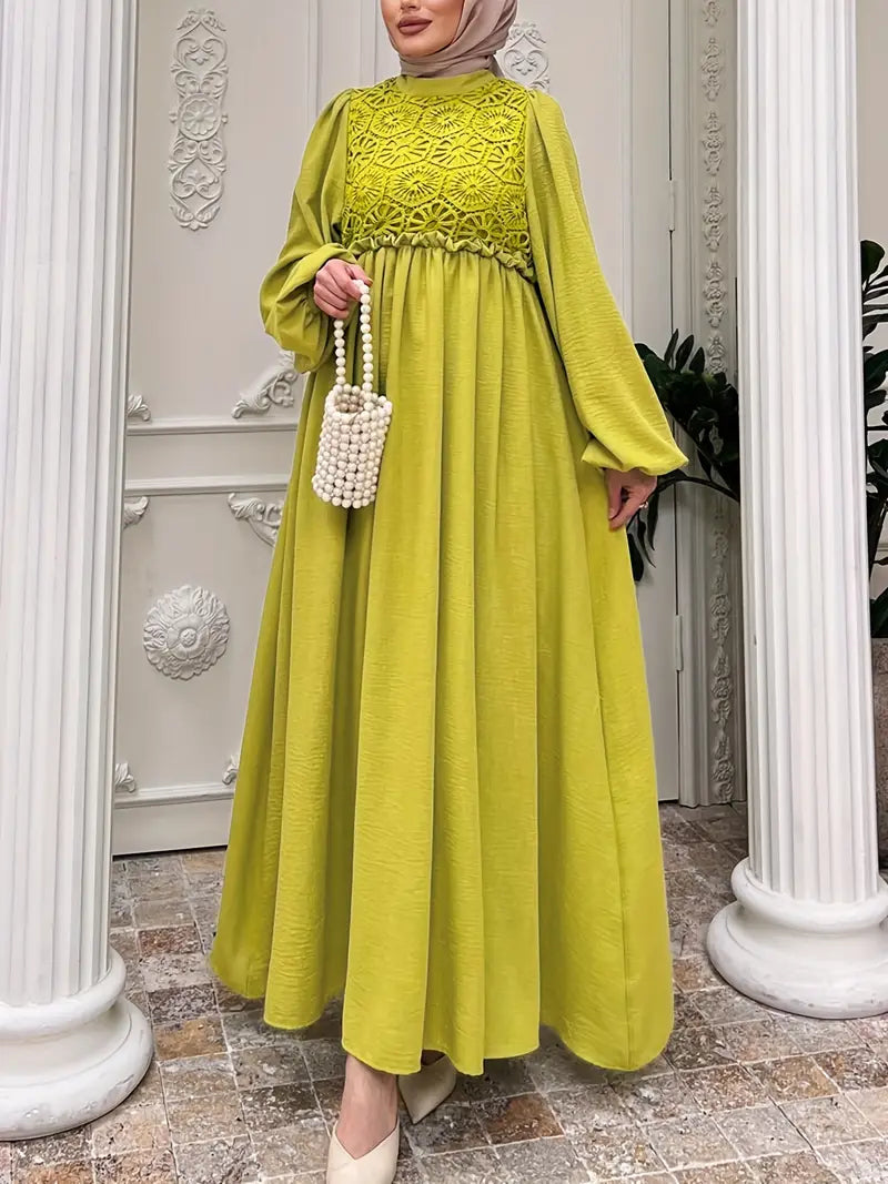 Casual Solid Color Maxi Dress for Middle Eastern Women