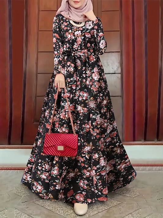 Elegant Long Sleeve Maxi Dress for Ramadan Celebrations