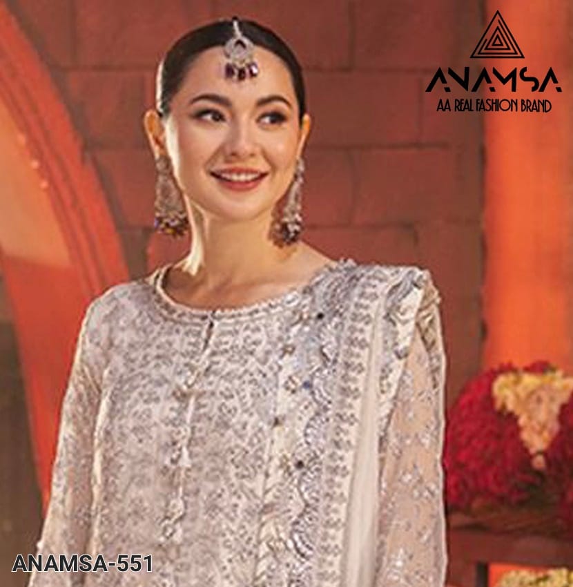 Heavy Pure Fox Georgette With Heavy Embroidered With Sequence Work