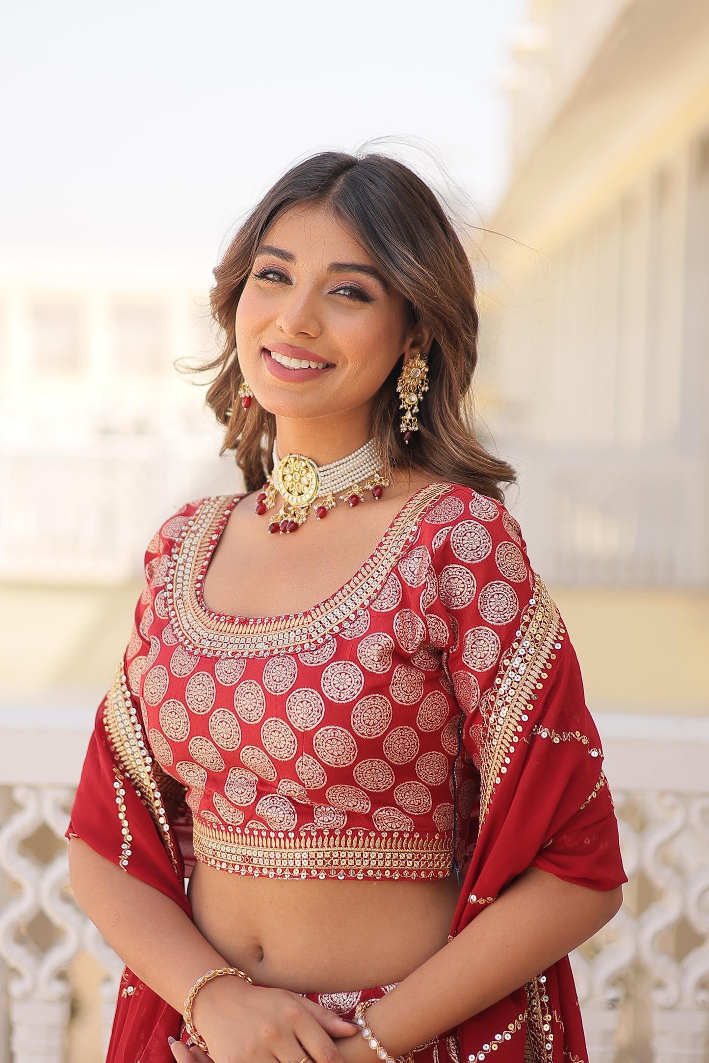 Designer Dyeable Pure Viscose Jacquard fabric Lehenga Choli & Dupatta Set With Sequins Embroidered Work. This Attractive Party Wear Silk Lehenga choli has a Regular-fit and is Made From High-Grade Fabrics And Yarn