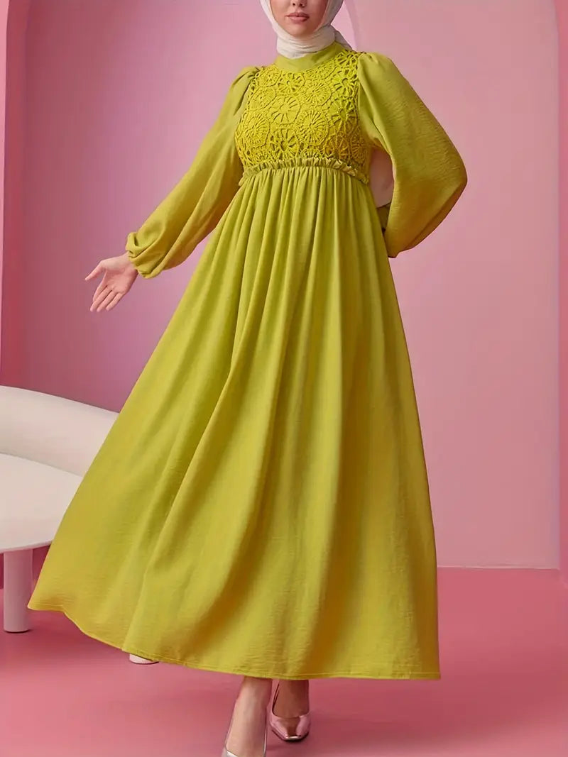 Casual Solid Color Maxi Dress for Middle Eastern Women
