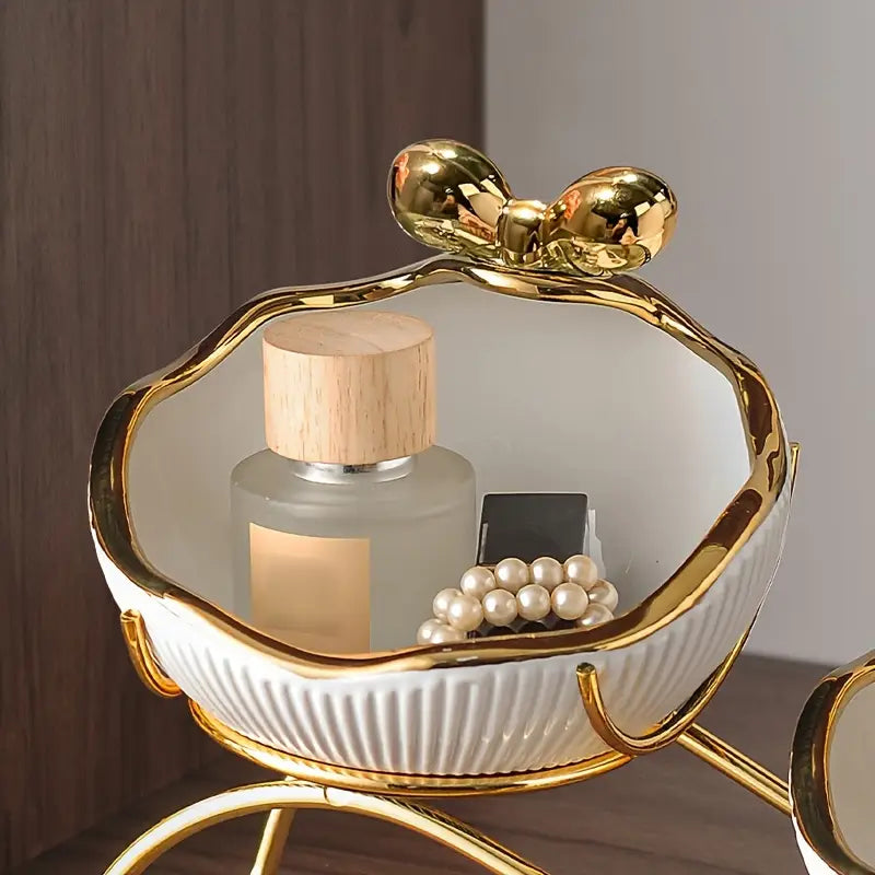 Multipurpose Ceramic Storage Organizer for Entryway and Living Room