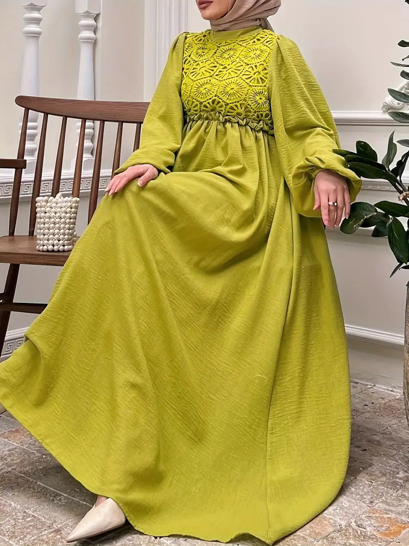 Casual Solid Color Maxi Dress for Middle Eastern Women