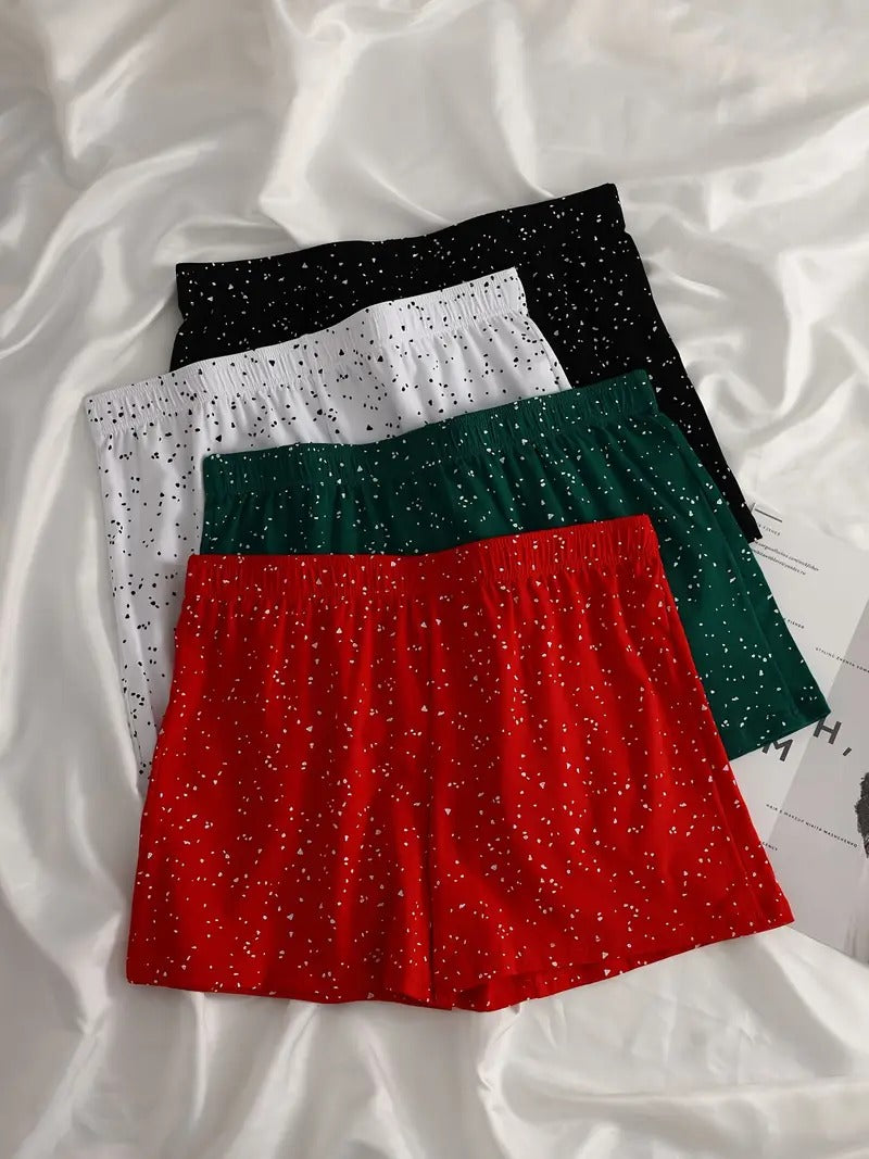 Stylish Multi-color Series - 4 Pcs Men's Irregular Dots Print Stretchy Boxer Shorts - Comfy & Antibacterial Cotton Underwear Set