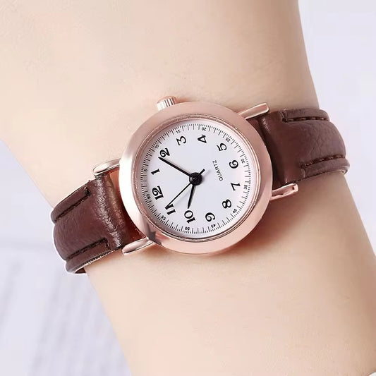 Cross border Watch Female Students Simple and Cute Junior High School Retro Art Fine Strap Small dial Quartz 