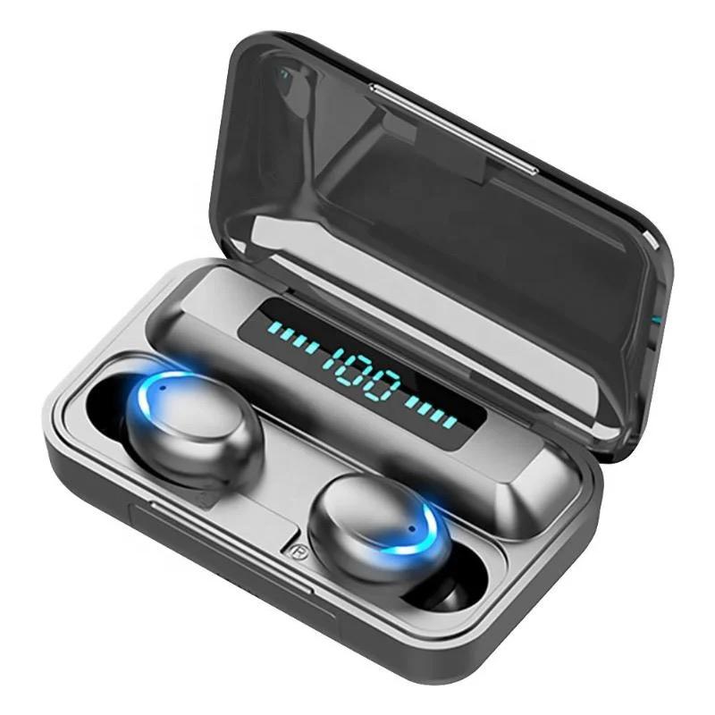 F9 wireless Bluetooth headphones Tws waterproof earbuds digital display headset large capacity charging case
